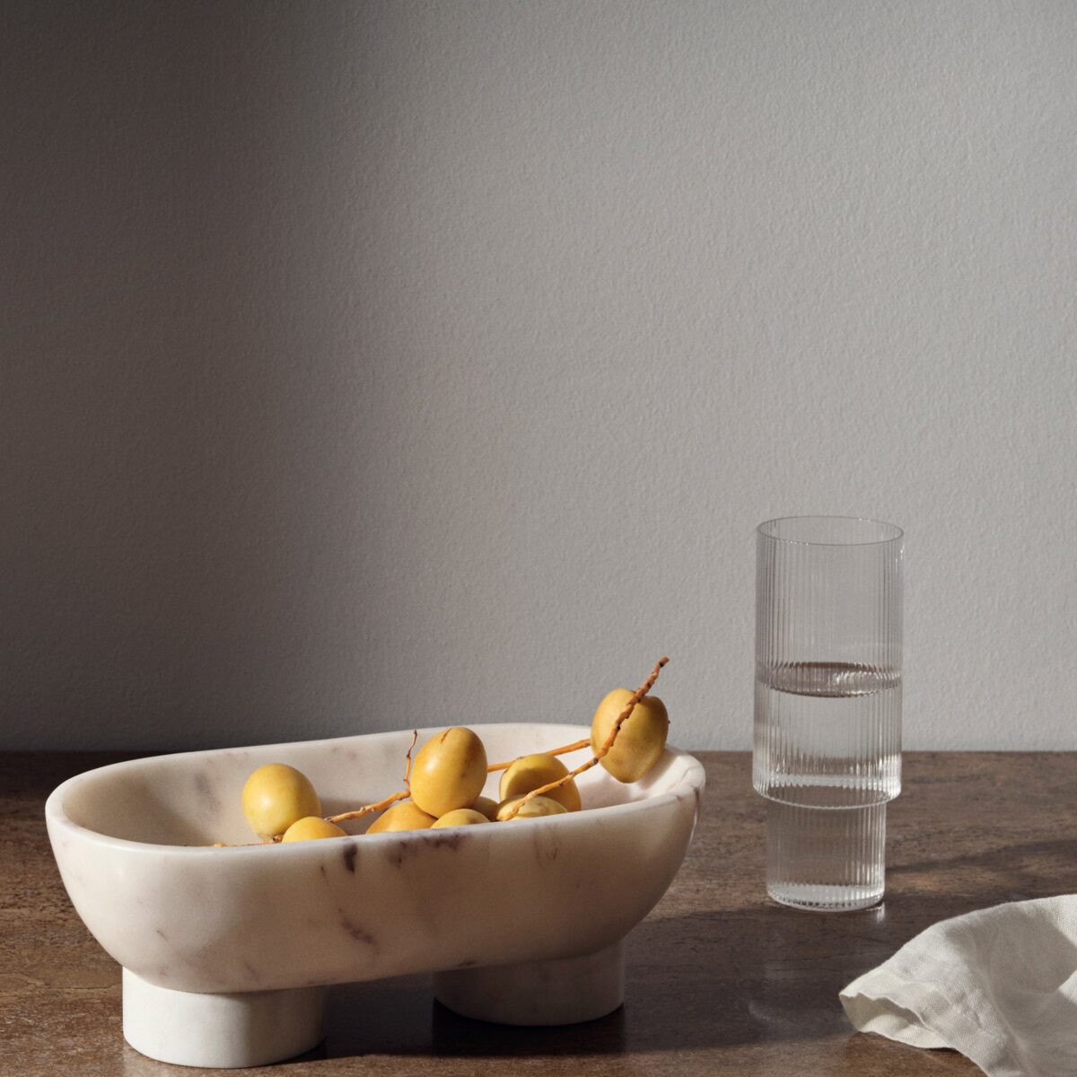 Decorative Natural Stone Bowl - White